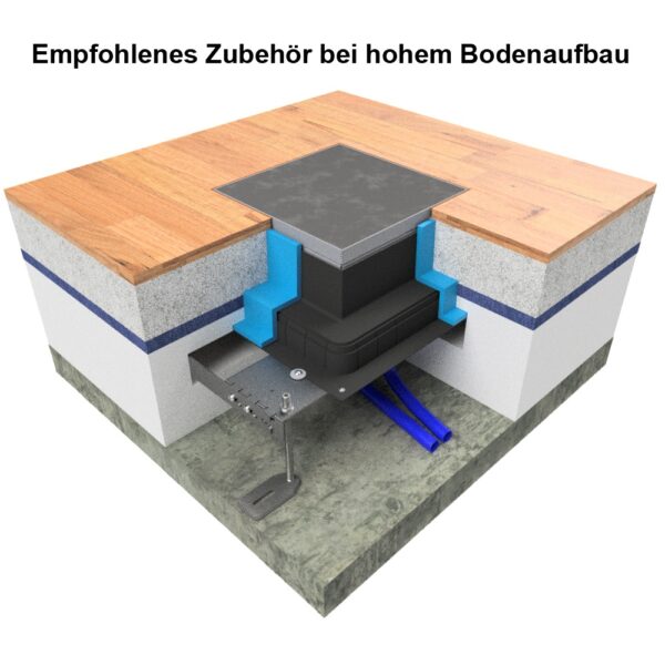 Produktbild UBD 260 253  -  Unterflur-Bodendose UBD 260 inkl. belegtem Blinddeckel aus Chromstahl, geschliffen